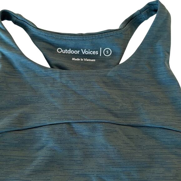 Outdoor Voices Athletic High Neck Green Crop Top Sports Bra Size Women's Small - Picture 3 of 3